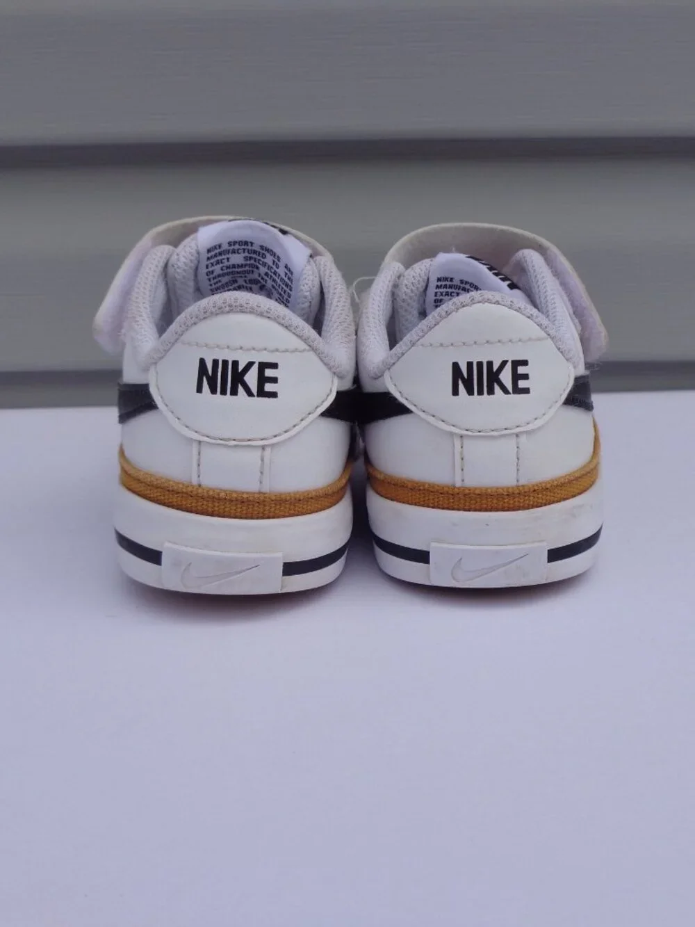 Nike Court Legacy Little Kids' Shoes Leather White Hook-Loop Strap Size 11 C